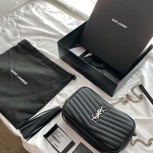 LOU MINI BAG IN BLACK LEATHER W/ SILVER HARDWARE